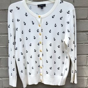 EUC Spense Size L Cardigan with Anchors
